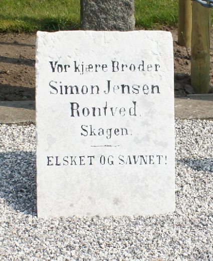 Billede af gravsten på Skagen Kirkegård